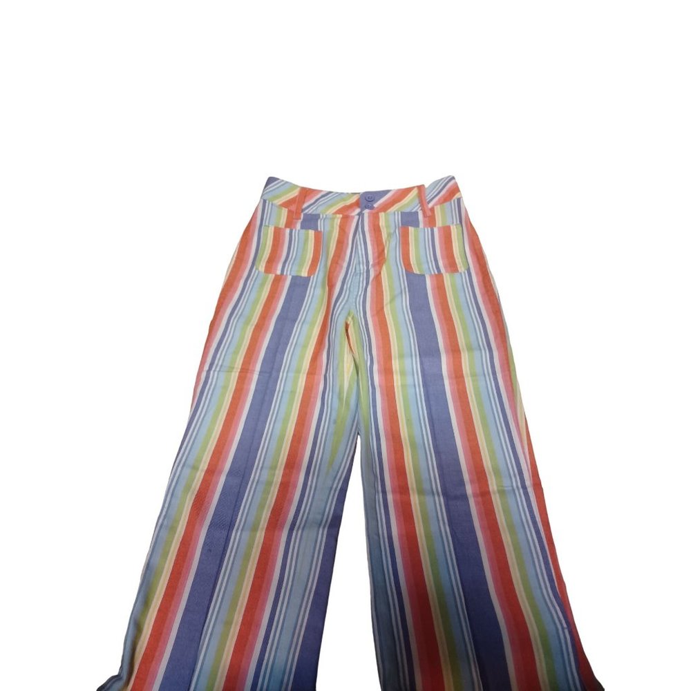 Specialty Kids Youth Girls Short Slacks XL (16) Stripes Pink Blue Green